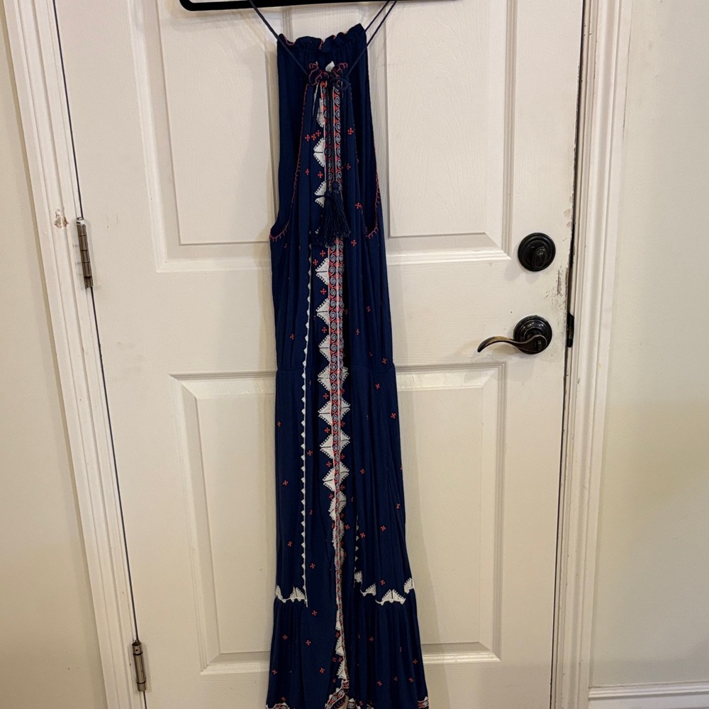 Parker Navy and White Maxi Dress